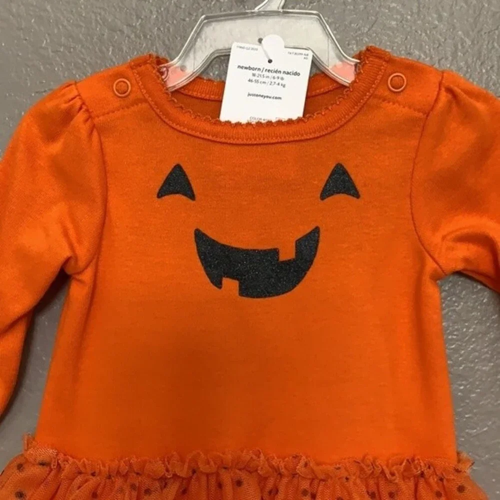 Newborn pumpkin outfit for little girls Holloween